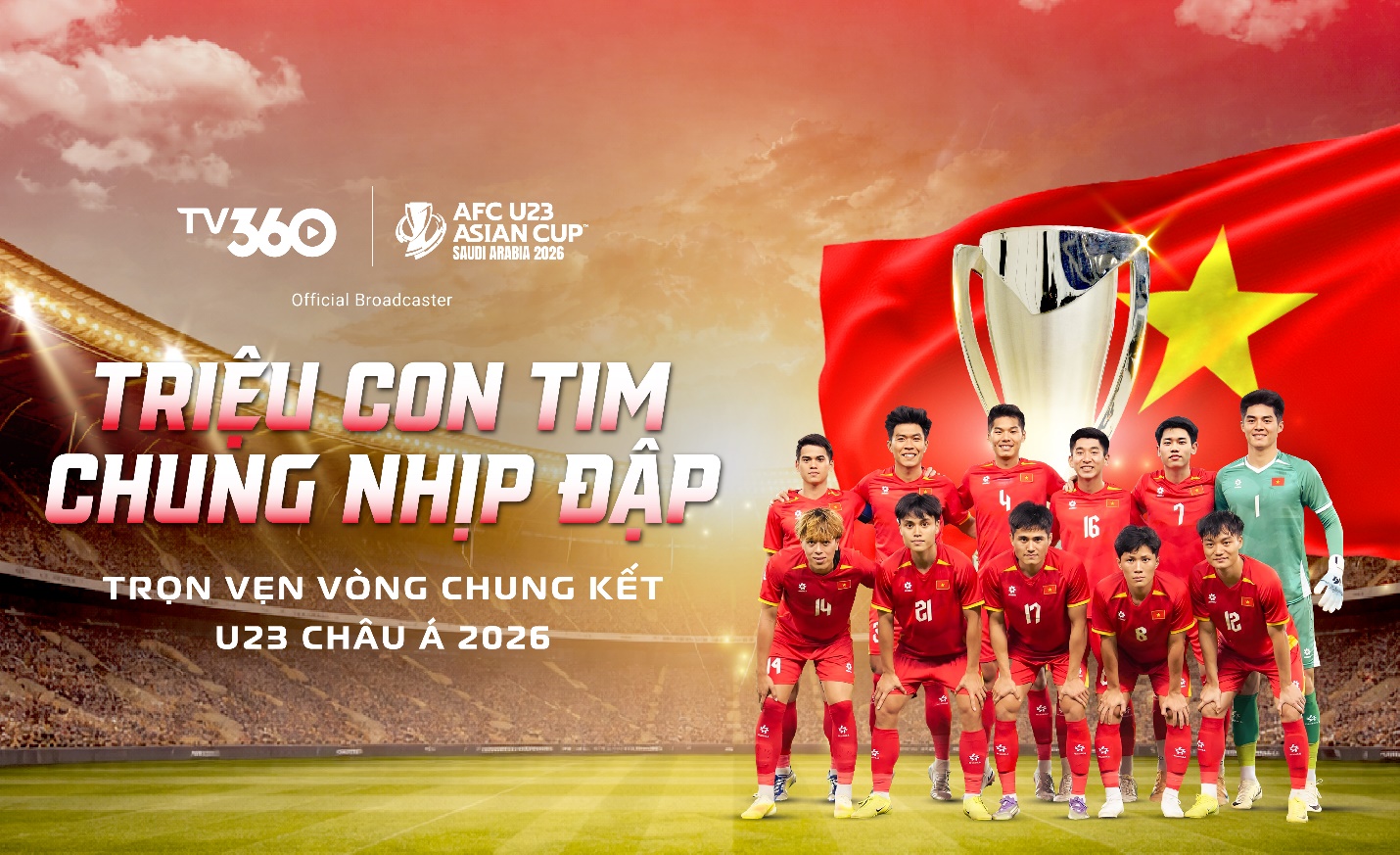 TV360 tổ chức gần 100 điểm xem chung trận mở màn U23 Việt Nam–U23 Jordan trên toàn quốc