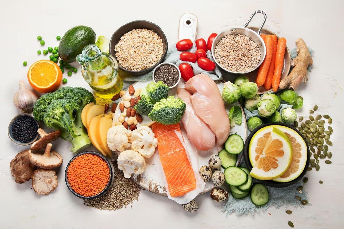 0selection of healthy food
