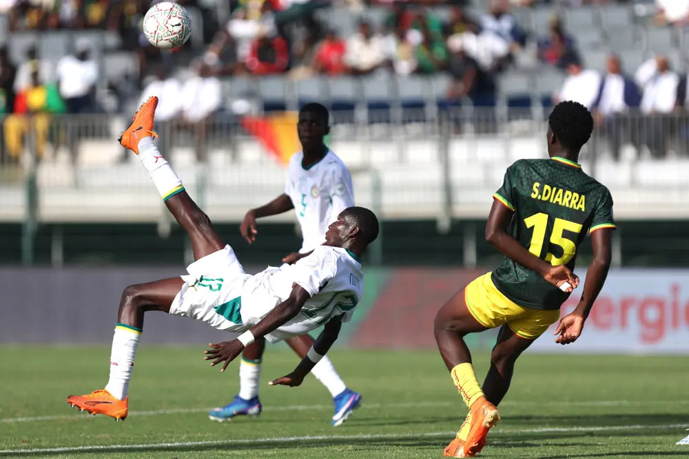 youssif sylla of mali challenges thierno sow of senegal during the 2026 totalenergies caf u17 africa cup of nations afcon match between senegal and mali