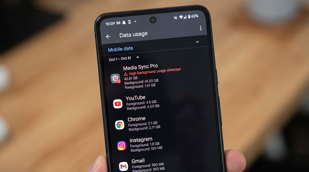 spyware data usage android