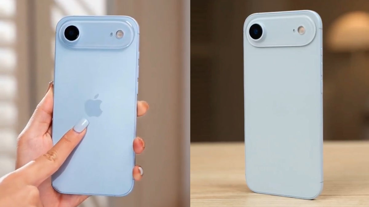 sky blue iphone 17 air spotted in video of dummy unit
