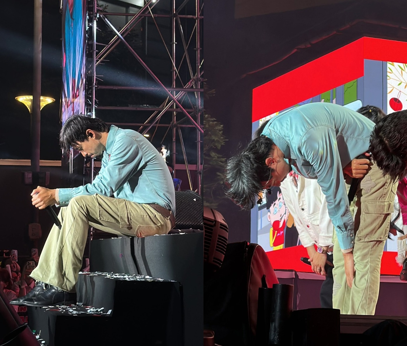 Đen Vâu buồn rầu, cúi gập người 