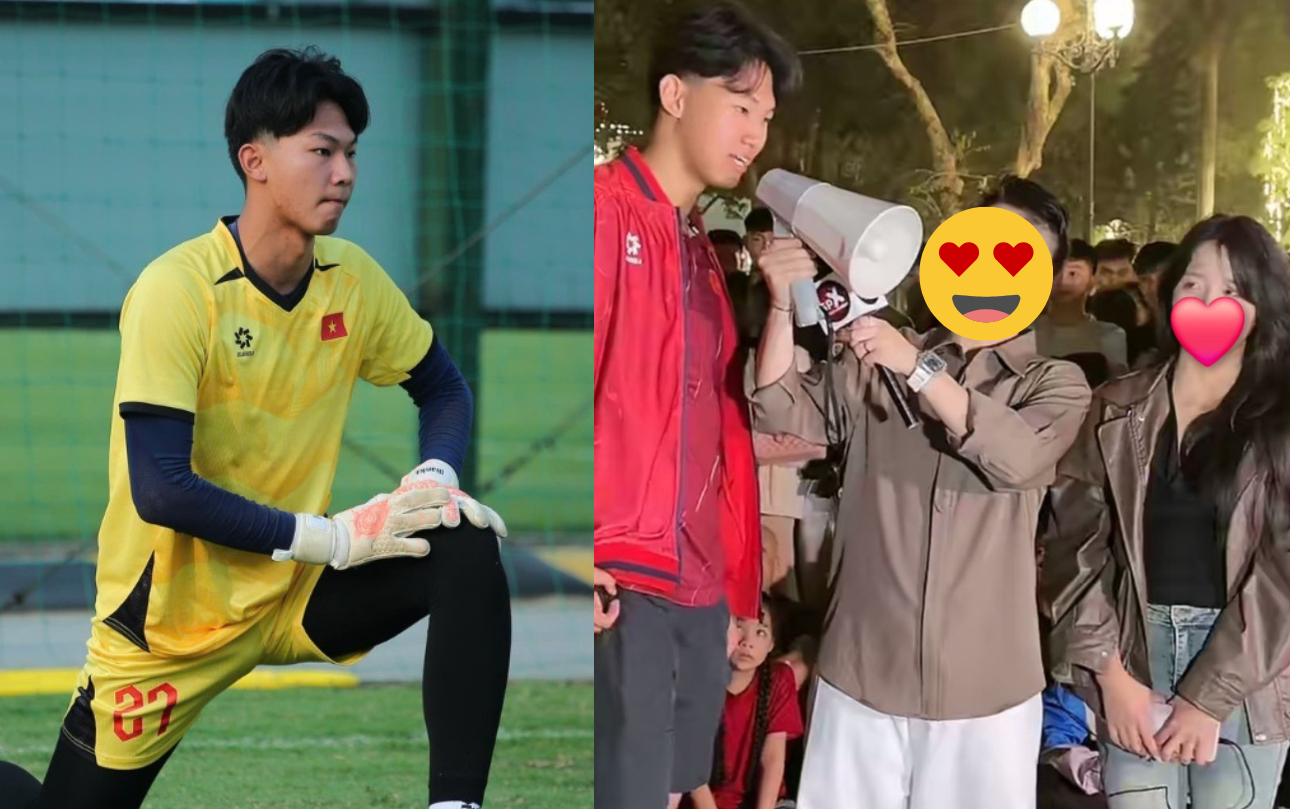 Thủ môn gần 2m U19 Việt Nam viral MXH, đi dạo phố vô tình gặp nàng thơ, 