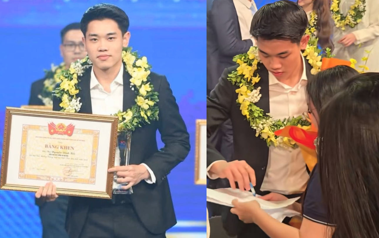 Đình Bắc diện vest bảnh bao đi nhận giải Gương mặt trẻ Việt Nam tiêu biểu, phát biểu một câu nức lòng người hâm mộ 