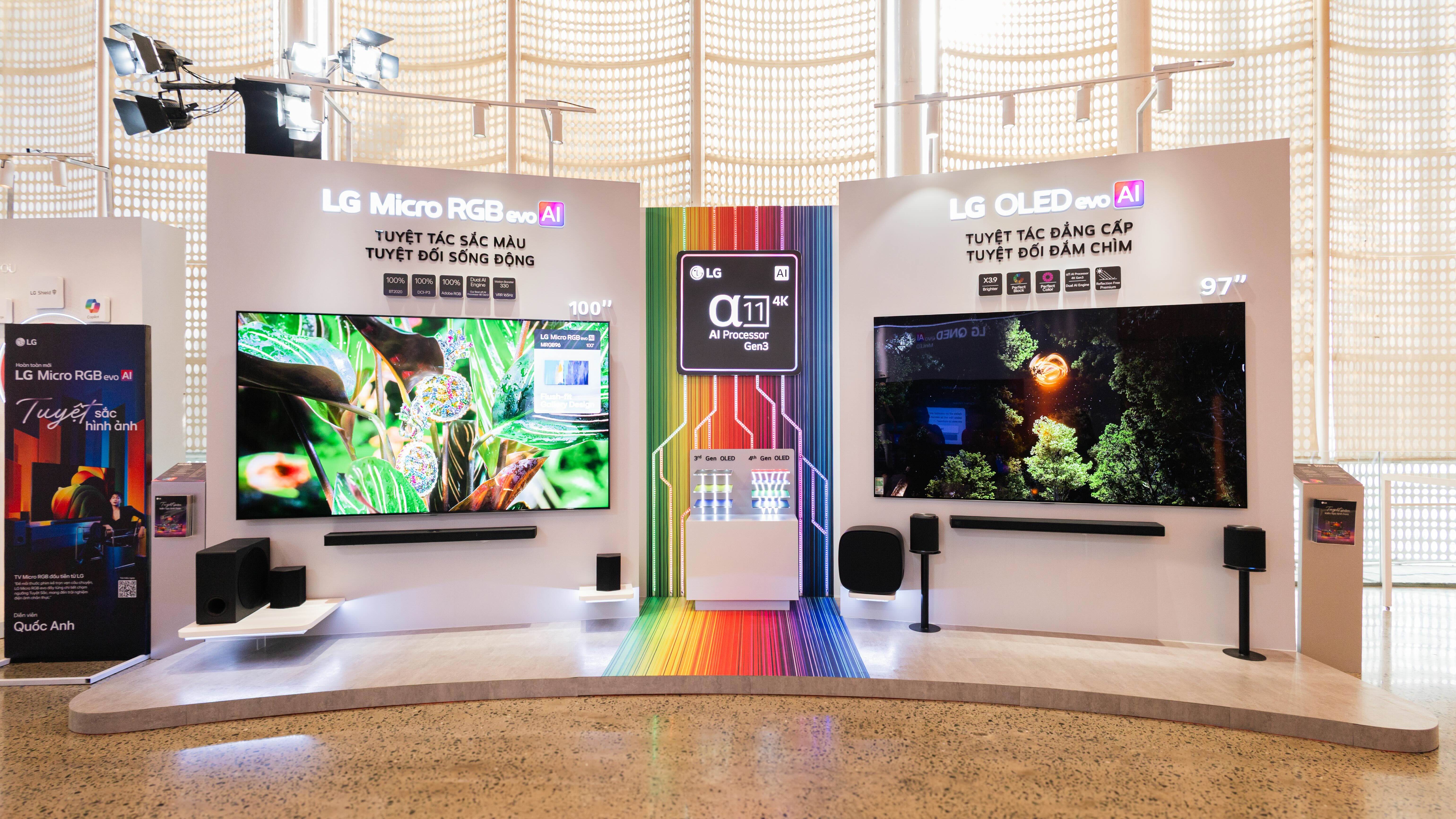 tv lg micro rgb evo ai so huu bo xu ly 11 ai the he thu ba manh me von duoc trang bi tren cac dong oled cua lg