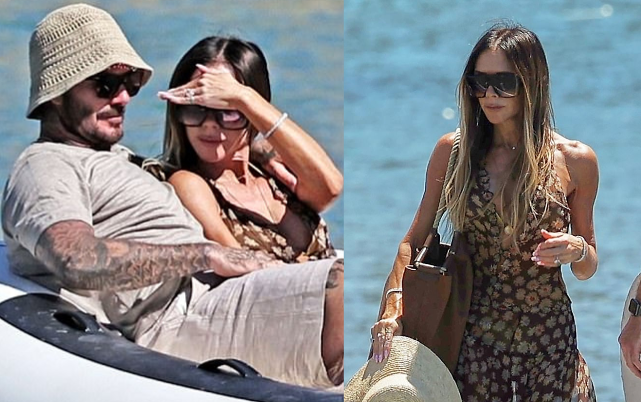 Paparazzi tóm dính Beckham tình tứ bên Victoria, nàng WAG U50 diện đầm xuyên thấu 