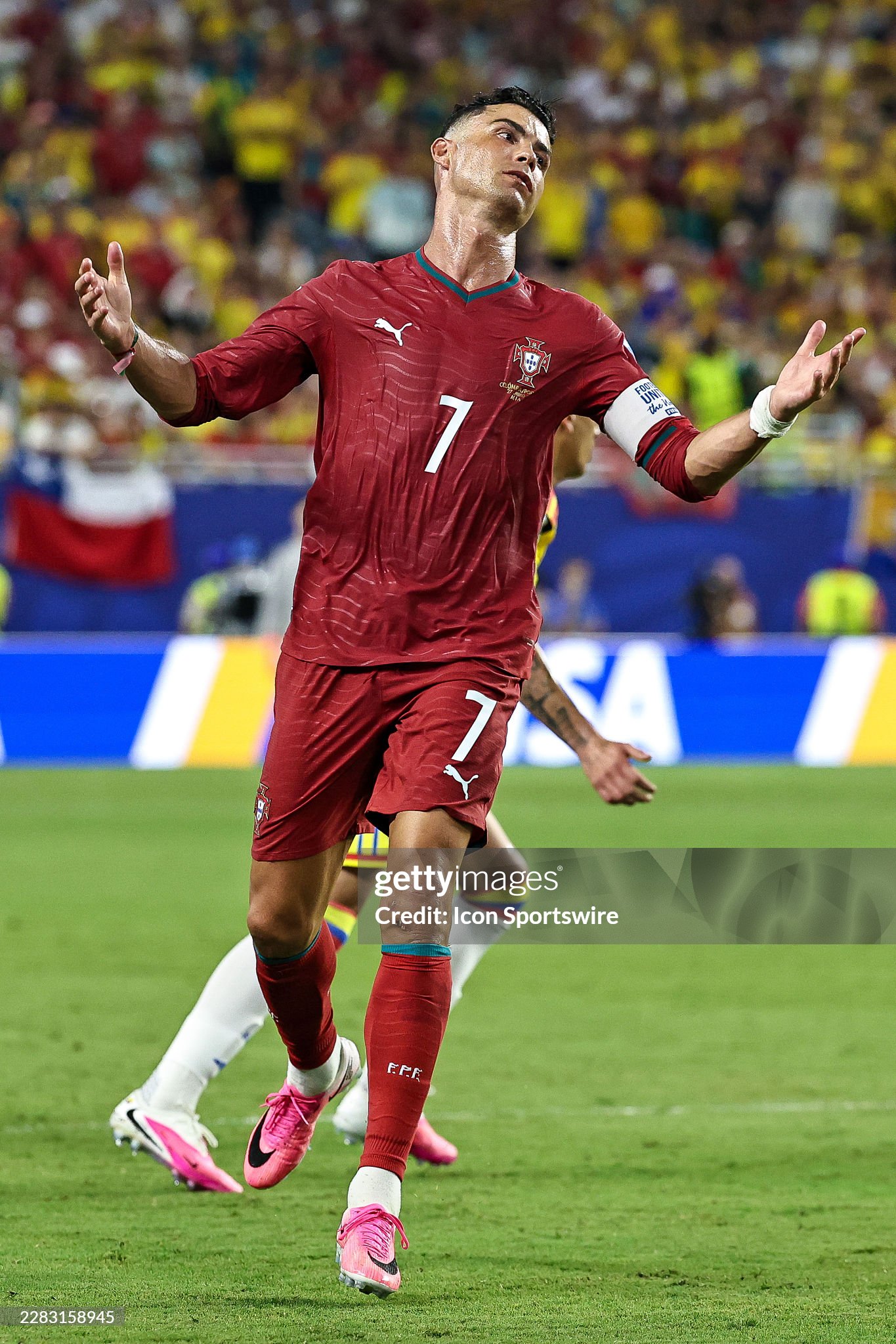 miami gardens fl june 27 cristiano ronaldo 7 of portugal reacts to a missed chance during a fifa world cup 2026 group k match between colombia and portugal on june 27 2026 at miami stadium in miami gardens flaphoto by chris arjoon