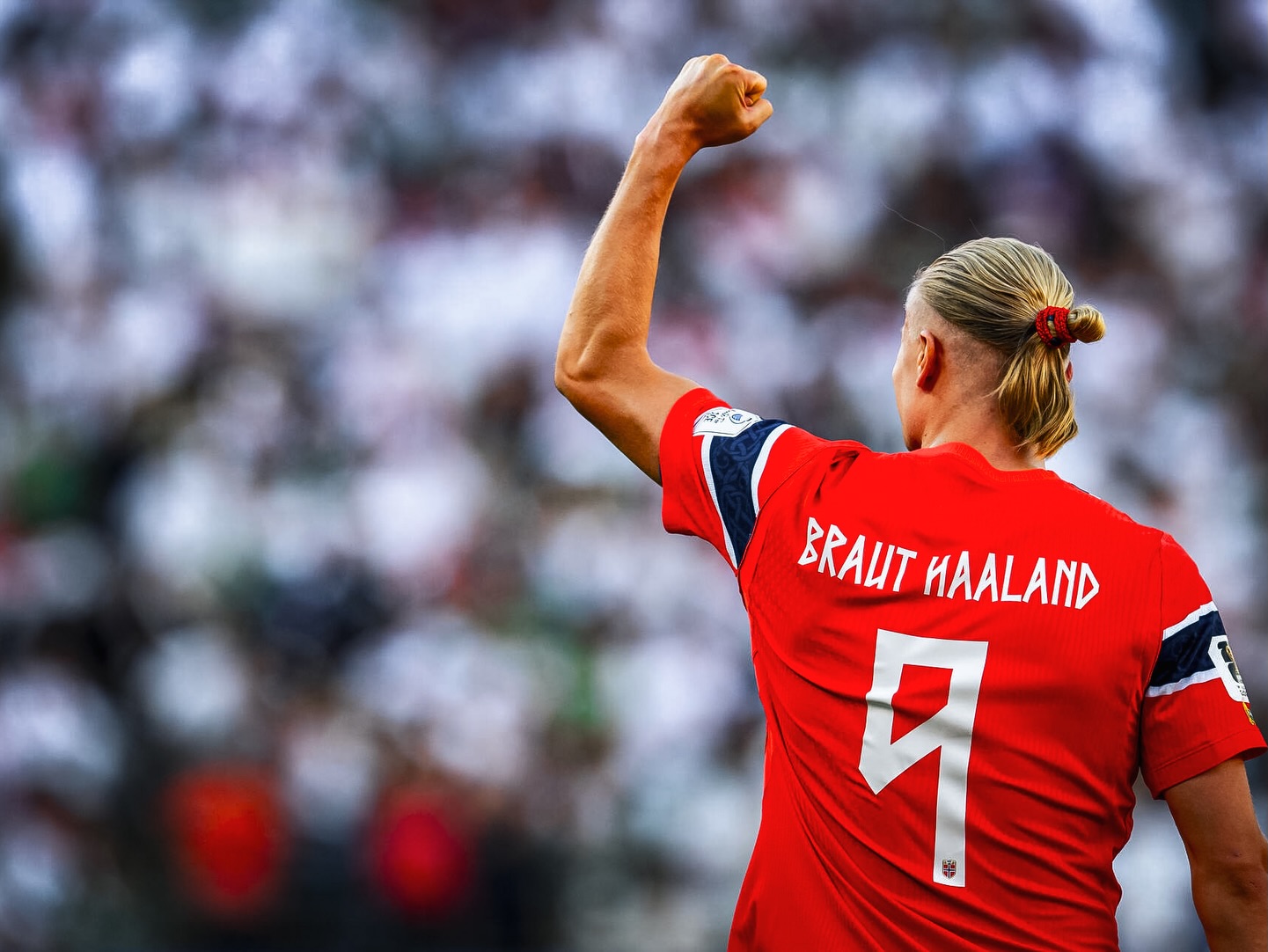 photo by erling braut haaland on june 17 2026 may be an image of american football football stadium and text that says braut rauthaaland naaland 9