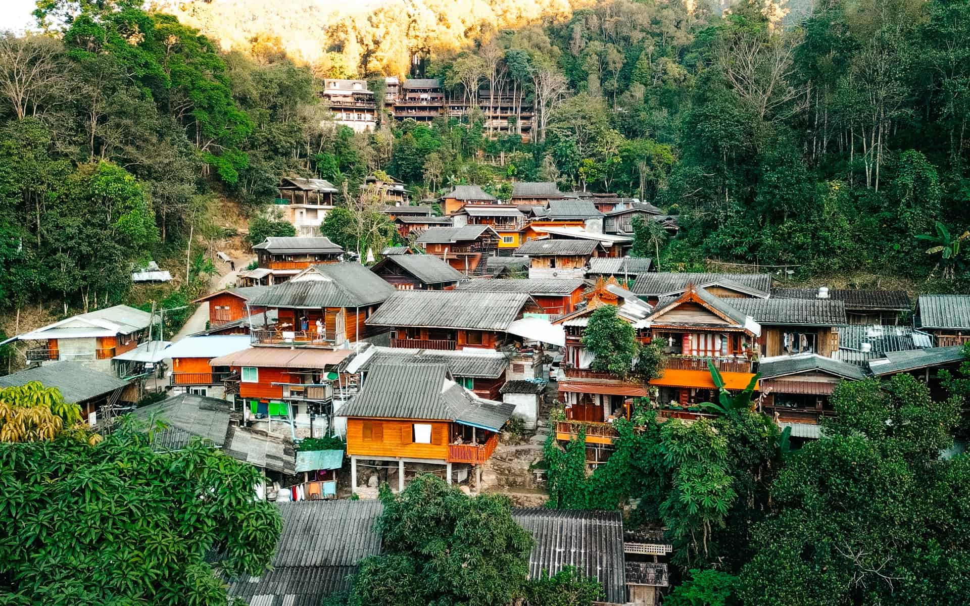 mae kampong thailand aerial view