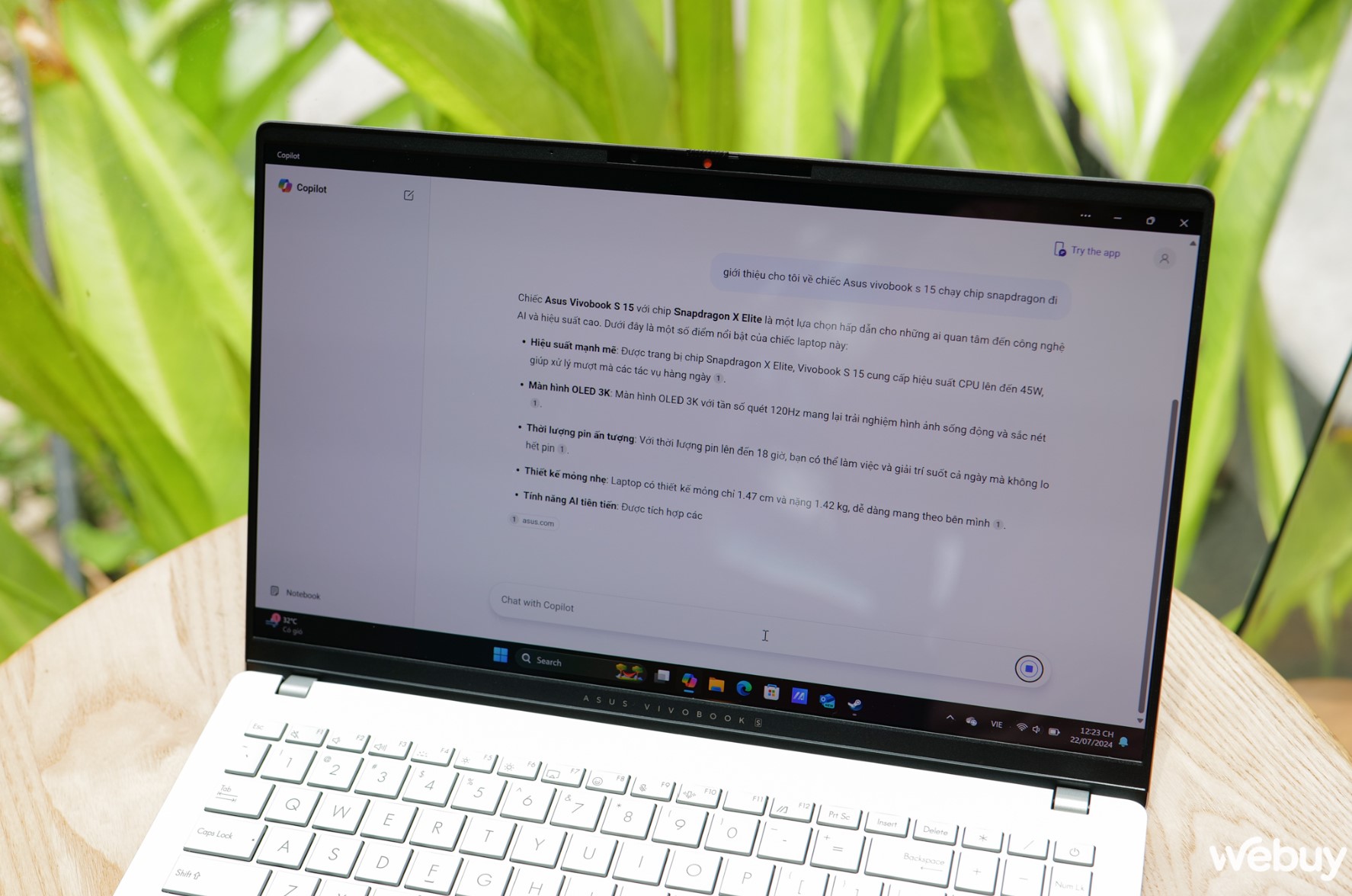 Trải nghiệm Asus Vivobook S 15: Thiết kế cao cấp, tiên phong với Snapdragon X Elite và nhiều tính năng AI- Ảnh 8.