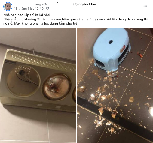 Đèn sưởi trong nhà tắm đột ngột bốc cháy, phát nổ: Lời cảnh báo cho nhiều gia đình vào mùa đông - Ảnh 2. Đèn sưởi trong nhà tắm đột ngột bốc cháy, phát nổ: Lời cảnh báo cho nhiều gia đình vào mùa đông - Ảnh 2.