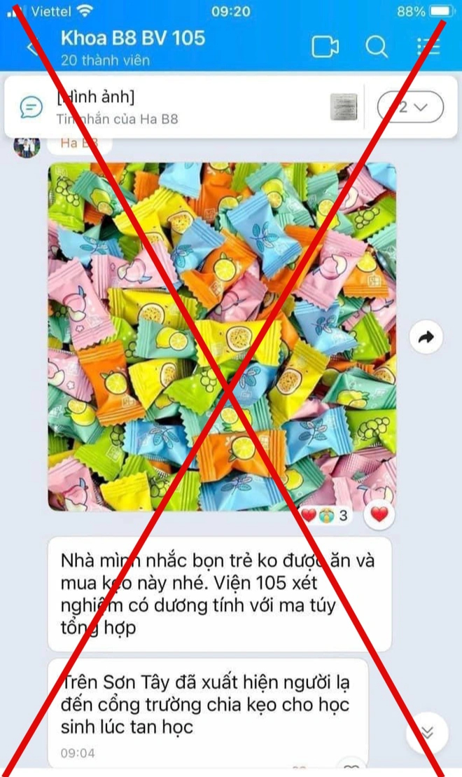 CA Hà Nội làm rõ thông tin Bệnh viện 105 xét nghiệm kẹo dương tính với ma túy - Ảnh 1. CA Hà Nội làm rõ thông tin Bệnh viện 105 xét nghiệm kẹo dương tính với ma túy - Ảnh 1.