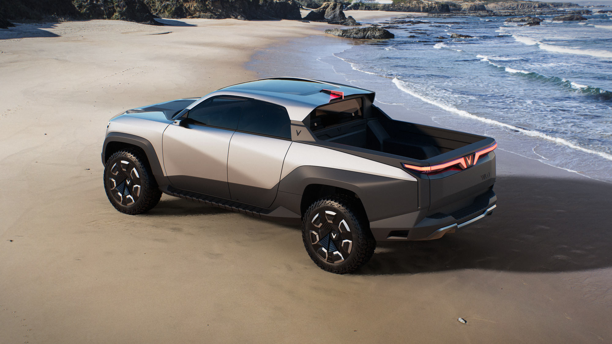 Bán tải VinFast bất ngờ lăn bánh tại triển lãm: Có thực sự là 'xe mô hình'?- Ảnh 4. Bán tải VinFast bất ngờ lăn bánh tại triển lãm: Có thực sự là 'xe mô hình'?- Ảnh 4.