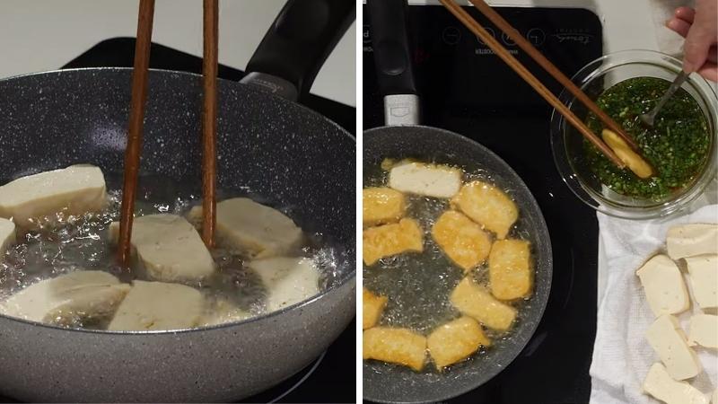Trước khi rán hãy thêm 1 bước này, đậu phụ vàng ươm, để cả tiếng vẫn giòn lại không dính chảo- Ảnh 5.