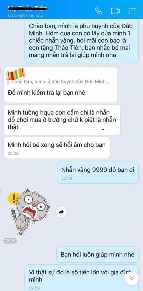 Con trai lớp 2 mang 5 chỉ vàng 9999 tặng bạn, mẹ nhắn tin đòi ngay trong đêm, mẹ bé gái phản ứng bất ngờ- Ảnh 2.