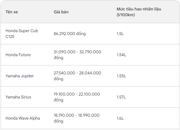 Giá xăng tăng cao ngất: 5 mẫu xe máy này được Cục Đăng kiểm xác nhận tiết kiệm xăng nhất Việt Nam- Ảnh 7. Giá xăng tăng cao ngất: 5 mẫu xe máy này được Cục Đăng kiểm xác nhận tiết kiệm xăng nhất Việt Nam- Ảnh 7.