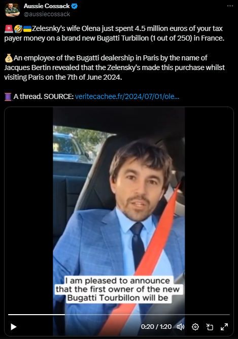 Rộ tin Đệ nhất Phu nhân Ukraine là chủ sở hữu đầu tiên của siêu xe Bugatti 4,5 triệu euro: Sự thật là gì?- Ảnh 3. Rộ tin Đệ nhất Phu nhân Ukraine là chủ sở hữu đầu tiên của siêu xe Bugatti 4,5 triệu euro: Sự thật là gì?- Ảnh 3.