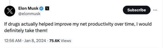 "Tôi sẽ tiếp tục làm những gì đang làm"- Elon Musk đáp trả cáo buộc của WSJ về việc dùng ma túy - Ảnh 2. "Tôi sẽ tiếp tục làm những gì đang làm"- Elon Musk đáp trả cáo buộc của WSJ về việc dùng ma túy - Ảnh 2.