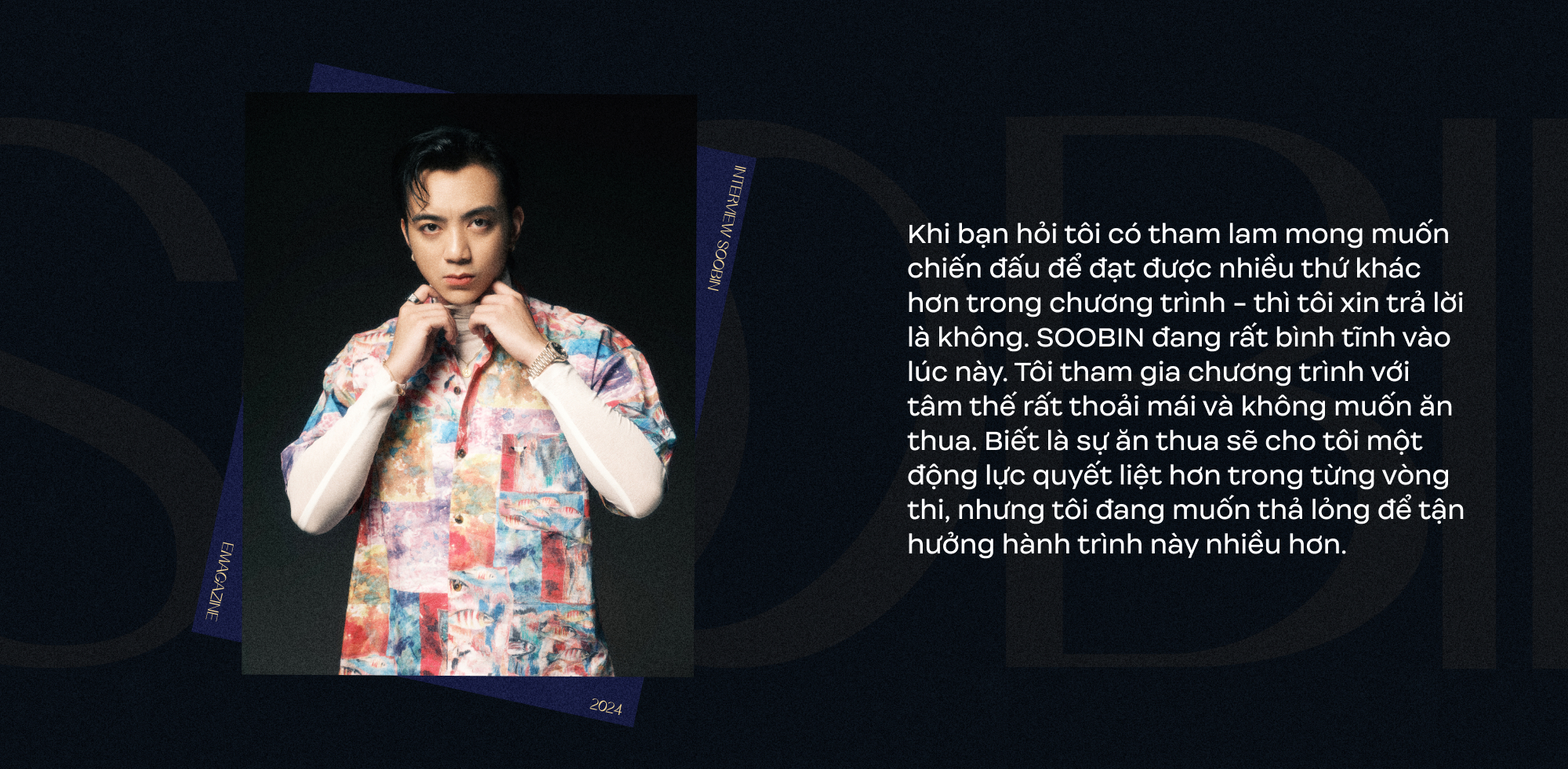 SOOBIN: “Đâu phải lúc nào mình cũng cần đứng thứ nhất. Khán giả hãy nhớ đến SOOBIN như một nghệ sĩ tài năng là đủ”- Ảnh 11. SOOBIN: “Đâu phải lúc nào mình cũng cần đứng thứ nhất. Khán giả hãy nhớ đến SOOBIN như một nghệ sĩ tài năng là đủ”- Ảnh 11.