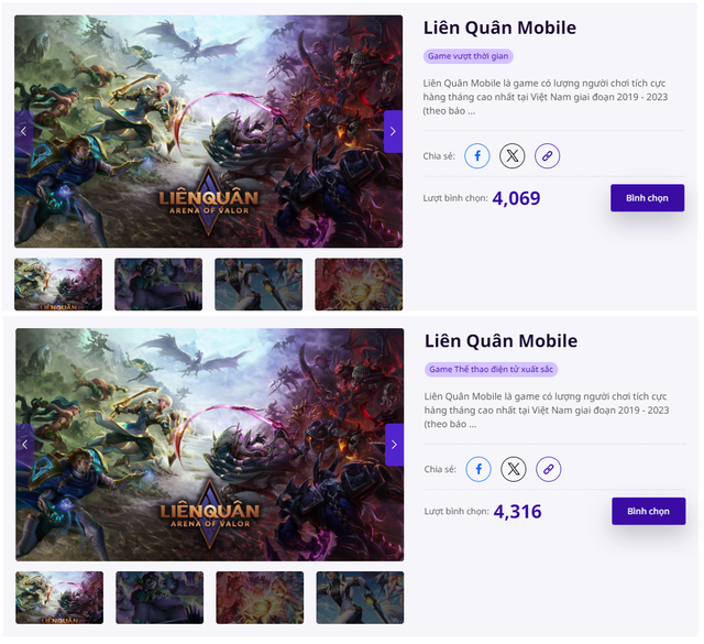 Hô hào kêu gọi bầu chọn giải, Garena nhận mưa gạch đá vì động thái quá “keo kiệt” - Ảnh 1. Hô hào kêu gọi bầu chọn giải, Garena nhận mưa gạch đá vì động thái quá “keo kiệt” - Ảnh 1.