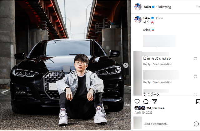 Faker từng đăng bài viết với caption Faker từng đăng bài viết với caption