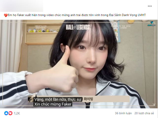 Có nơi gọi cô là em họ của Faker Có nơi gọi cô là em họ của Faker
