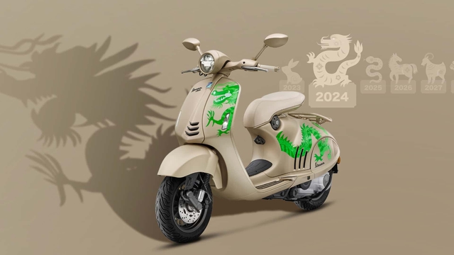 Vespa đón Tết Nguyên đán 2024 bằng phiên bản rồng xanh đặc biệt: Màu sơn độc quyền, sản xuất giới hạn chỉ 1.888 chiếc toàn cầu - Ảnh 1.