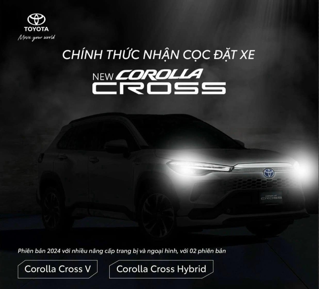 Đại lý ồ ạt nhận cọc Corolla Cross 2024: 2 phiên bản, trang bị giống hệt bản Thái, giao xe tháng 5 - Ảnh 1. Đại lý ồ ạt nhận cọc Corolla Cross 2024: 2 phiên bản, trang bị giống hệt bản Thái, giao xe tháng 5 - Ảnh 1.