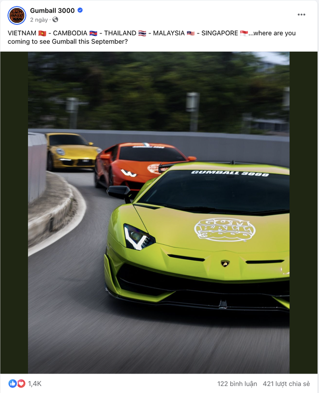 Đây là điều kiện tham gia hành trình siêu xe Gumball 3000 xuất phát từ VN: Giới hạn 50 suất dành cho người mới, chi phí 2,5 tỷ - Ảnh 1. Đây là điều kiện tham gia hành trình siêu xe Gumball 3000 xuất phát từ VN: Giới hạn 50 suất dành cho người mới, chi phí 2,5 tỷ - Ảnh 1.