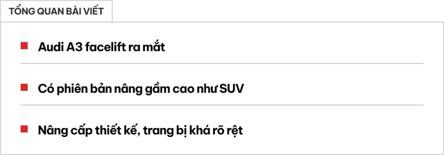 Audi A3 facelift ra mắt - Ảnh 1. Audi A3 facelift ra mắt - Ảnh 1.