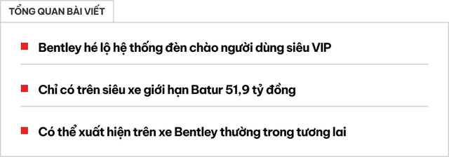 Để được xe Bentley 'chào' ấn tượng thế này, người dùng phải bỏ ra 2 triệu USD - Ảnh 1.