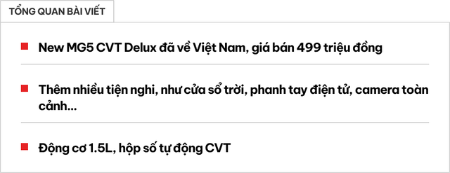 New MG5 bản full về Việt Nam: Giá 499 triệu, số tự động, thêm nhiều tiện nghi đấu sedan Nhật, Hàn - Ảnh 1. New MG5 bản full về Việt Nam: Giá 499 triệu, số tự động, thêm nhiều tiện nghi đấu sedan Nhật, Hàn - Ảnh 1.