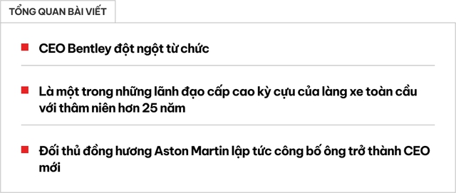 Aston Martin bất ngờ cướp CEO Bentley - Ảnh 1. Aston Martin bất ngờ cướp CEO Bentley - Ảnh 1.