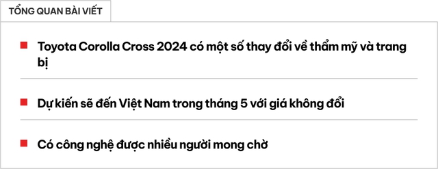 Toyota Corolla Cross 2024: Giá quy đổi từ 694 triệu đồng, tút lại mặt tiền, dùng phanh đỗ điện tử, động cơ vẫn như cũ - Ảnh 1.