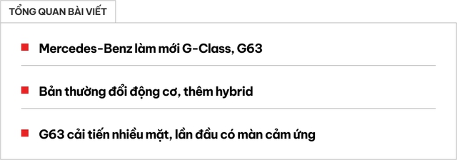 Mercedes-Benz cập nhật G-Class, G63 - Ảnh 1. Mercedes-Benz cập nhật G-Class, G63 - Ảnh 1.
