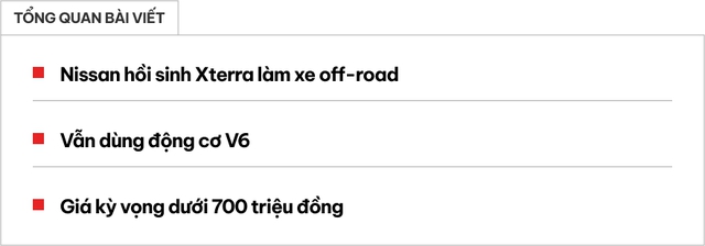 Nissan nghiêm túc cân nhắc đưa Xterra trở lại làm SUV địa hình - Ảnh 1. Nissan nghiêm túc cân nhắc đưa Xterra trở lại làm SUV địa hình - Ảnh 1.