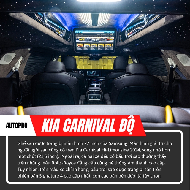 Đây là chiếc Kia Carnival giá ngang Mercedes S-Class: Có hẳn TV Samsung 27inch, tiện nghi miễn chê khi đi đường dài - Ảnh 7.