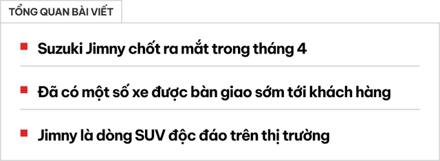 Suzuki Jimny chốt lịch ra mắt tại Việt Nam dù đã có nhiều xe giao khách, đại lý báo giá từ 789 triệu, có bản độ sẵn cho khách thích G 63 - Ảnh 1. Suzuki Jimny chốt lịch ra mắt tại Việt Nam dù đã có nhiều xe giao khách, đại lý báo giá từ 789 triệu, có bản độ sẵn cho khách thích G 63 - Ảnh 1.