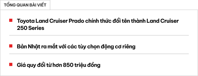 Toyota Land Cruiser Prado đời mới trở về quê nhà Nhật Bản: Chính thức đổi tên, có thêm tùy chọn động cơ - Ảnh 1.