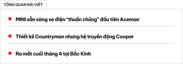 MINI Aceman: Xe thứ 3 nhà MINI, thiết kế Countryman lai hệ truyền động Cooper - Ảnh 1.