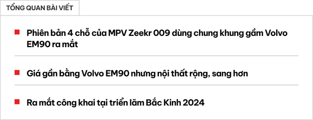 Zeekr 009 Grand ra mắt: Nội thất siêu đỉnh, giá gần bằng Volvo EM90 - Ảnh 1. Zeekr 009 Grand ra mắt: Nội thất siêu đỉnh, giá gần bằng Volvo EM90 - Ảnh 1.