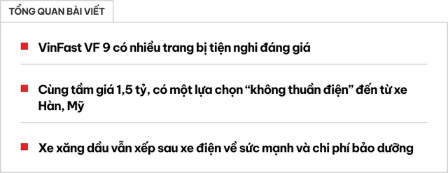 Tầm giá 1,5 tỷ đồng, VinFast VF 9 hơn thua gì các xe xăng đồng hạng? - Ảnh 1. Tầm giá 1,5 tỷ đồng, VinFast VF 9 hơn thua gì các xe xăng đồng hạng? - Ảnh 1.