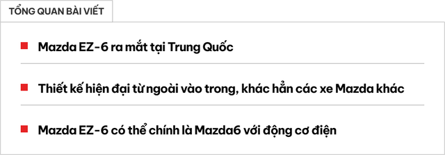 Mazda EZ-6 ra mắt: Bản xem trước của Mazda6 đời mới với thiết kế lột xác, cánh gió kiểu Porsche, nội thất khó tìm nút bấm - Ảnh 1. Mazda EZ-6 ra mắt: Bản xem trước của Mazda6 đời mới với thiết kế lột xác, cánh gió kiểu Porsche, nội thất khó tìm nút bấm - Ảnh 1.