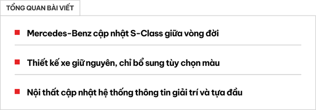 Mercedes-Benz S-Class facelift chào sân: Nâng cấp nhẹ sau lần lên đời khủng - Ảnh 1. Mercedes-Benz S-Class facelift chào sân: Nâng cấp nhẹ sau lần lên đời khủng - Ảnh 1.