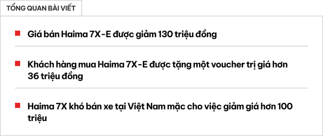 Chưa đầy 4 tháng ra mắt, SUV lạ Haima 7X-E giảm tới 130 triệu đồng, nỗ lực kiếm thị phần từ tay Innova Cross và Custin - Ảnh 1.