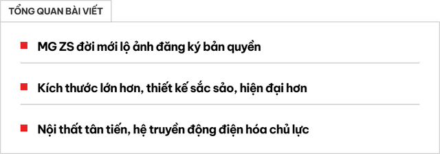 MG ZS mới rò rỉ thiết kế đăng ký bản quyền - Ảnh 1. MG ZS mới rò rỉ thiết kế đăng ký bản quyền - Ảnh 1.