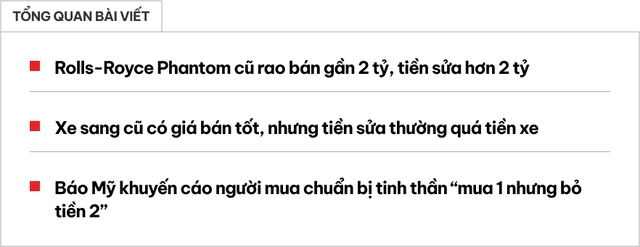 Những ai muốn chơi xe sang cũ coi chừng sụp hố: Tiền sửa quá cả tiền xe, được 1 nhưng phải bỏ ra 2- Ảnh 1.