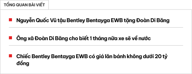 Mua cho vợ bầu chiếc Bentley Bentayga, chồng Đoàn Di Băng chia sẻ: ‘Giai đoạn này vợ cần êm ái’- Ảnh 1. Mua cho vợ bầu chiếc Bentley Bentayga, chồng Đoàn Di Băng chia sẻ: ‘Giai đoạn này vợ cần êm ái’- Ảnh 1.