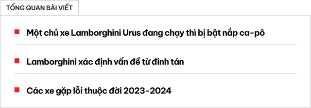 Một chi tiết nhỏ này khiến Lamborghini Urus bị bật nắp ca-pô khi chạy ở tốc độ cao, các chủ xe đời 2023-2024 cần đặc biệt chú ý- Ảnh 1. Một chi tiết nhỏ này khiến Lamborghini Urus bị bật nắp ca-pô khi chạy ở tốc độ cao, các chủ xe đời 2023-2024 cần đặc biệt chú ý- Ảnh 1.