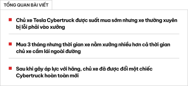 Mua chiếc Tesla Cybertruck đang hot được 3 tháng gặp lỗi không dưới 3 lần, chủ xe chuyển từ anti-fan thành fan khi được hãng đổi xe mới- Ảnh 1. Mua chiếc Tesla Cybertruck đang hot được 3 tháng gặp lỗi không dưới 3 lần, chủ xe chuyển từ anti-fan thành fan khi được hãng đổi xe mới- Ảnh 1.
